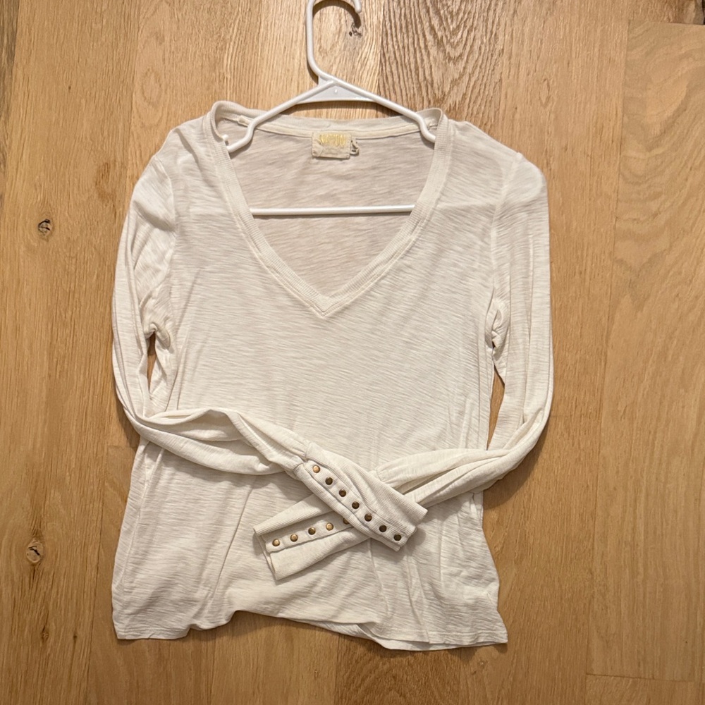 Nation LTD Cream V-Neck Blouse